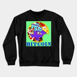 bitcoin graffiti sticker gamer Crewneck Sweatshirt